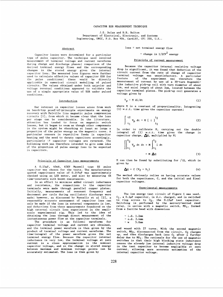 Capacitor ESR Measurement Technique 00733274 PDF Capacitor Inductance