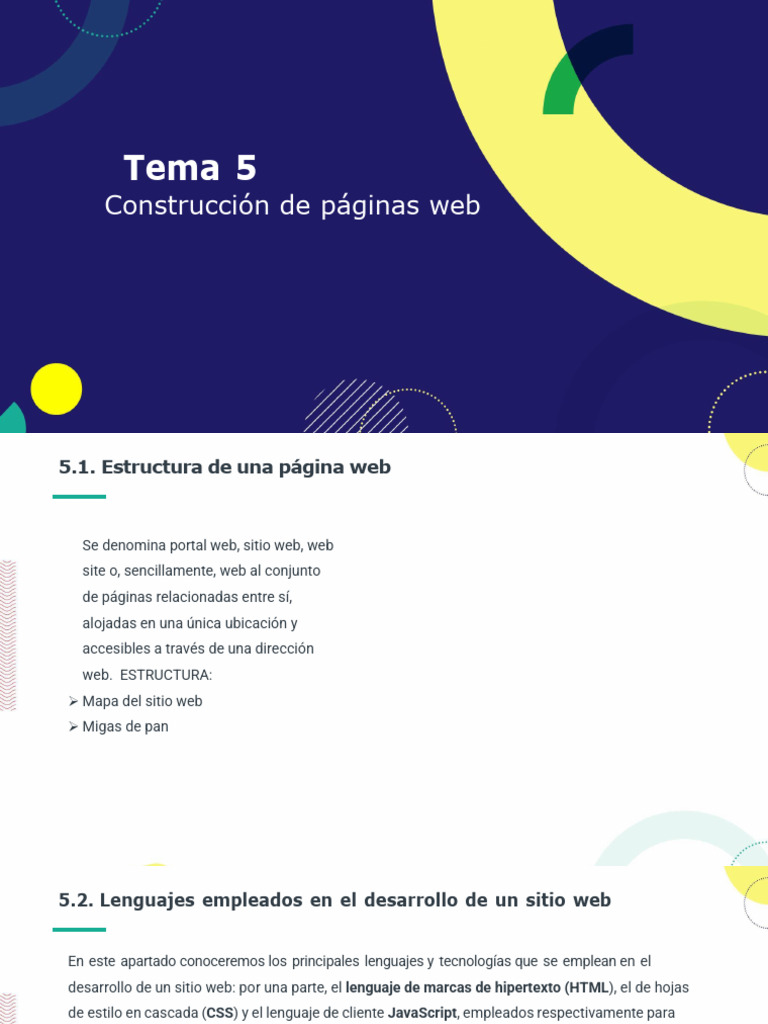 T5-Construcción de Páginas Web | PDF | HTML | Red mundial