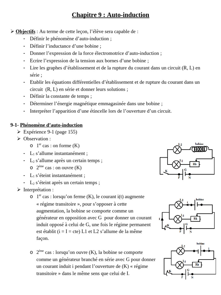 9 Auto Induction | PDF | Induction électromagnétique | Inducteur