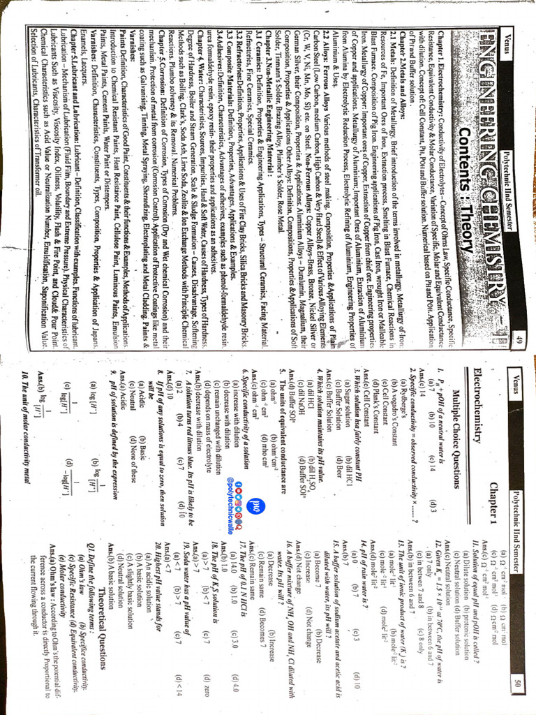 Chemistry 2nd Sem Question Bank JUT Ranchi | PDF