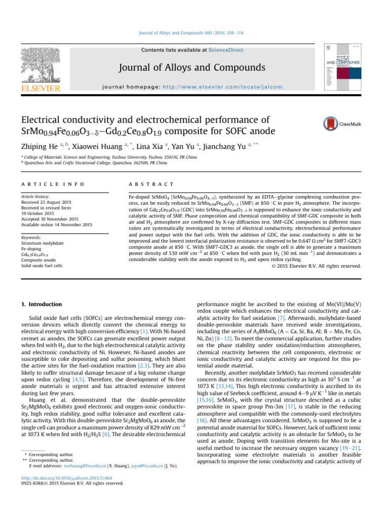 Electrical Conductivity and Electrochemical Performance - 2016 ...