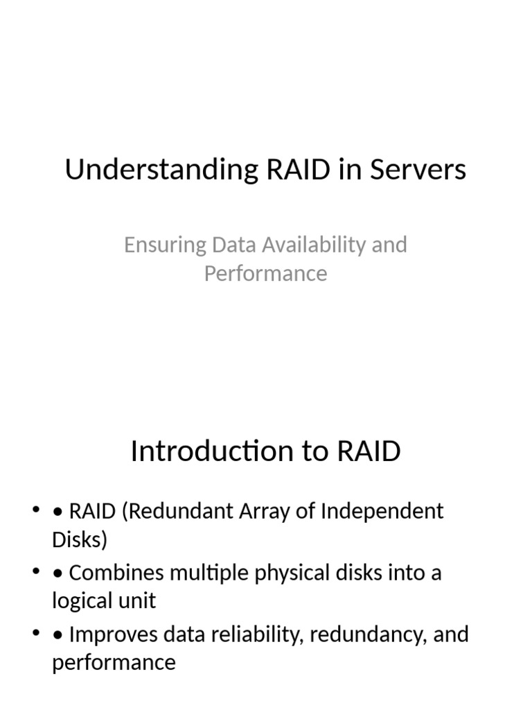 RAID Configurations for Server Performance | PDF