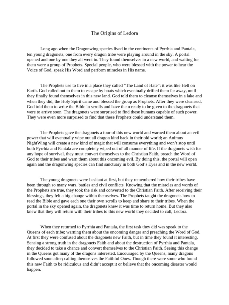 The Origins of Ledora | PDF | Prophet | Faith