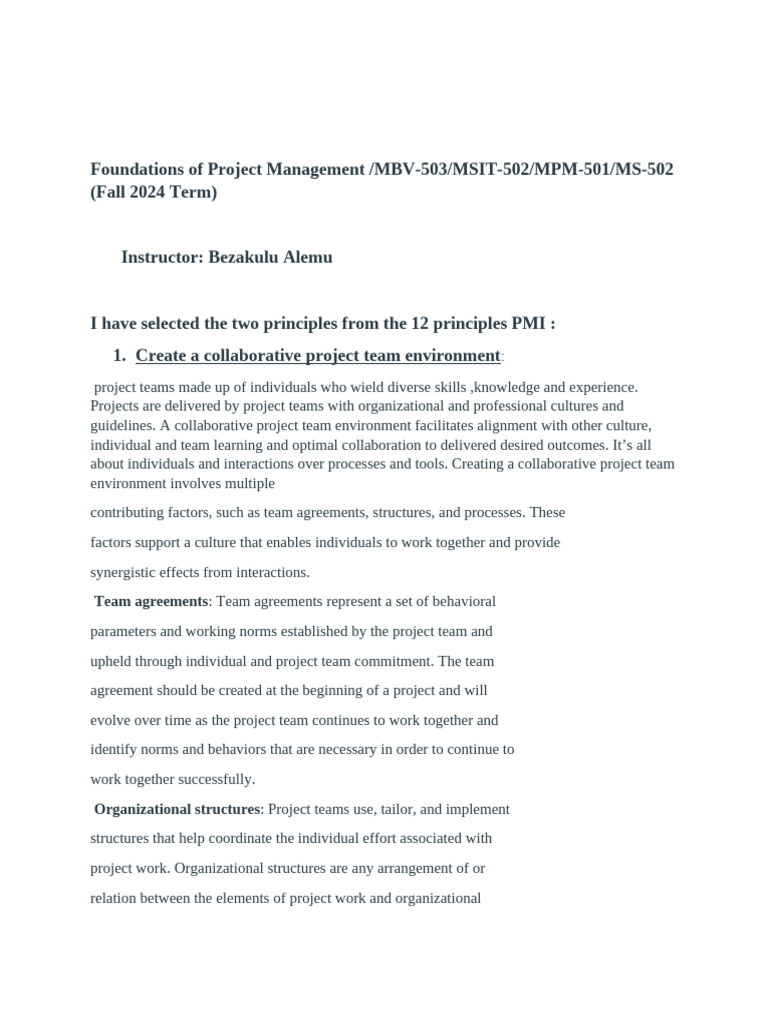 Collaborative Teams in Project Management | PDF | Psychological ...