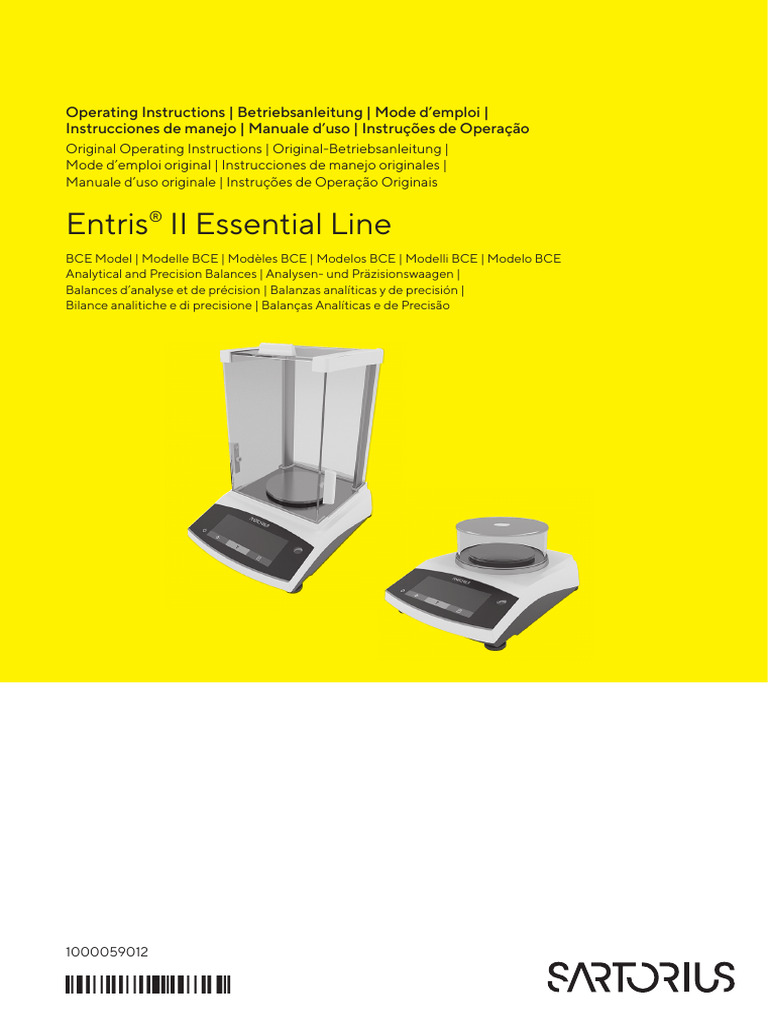 Entris II Essential Line | PDF | Menu (Computing) | Weighing Scale