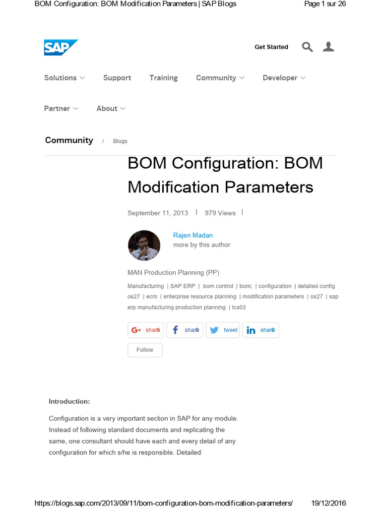 BOM Configuration and Modification Parameters | PDF | Enterprise ...