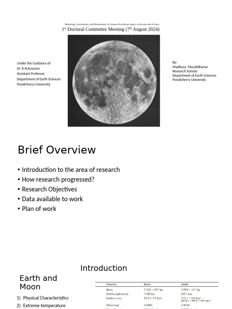 Introduction To Lunar Research Work | PDF | Moon | Geology