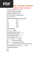 5th Grade Factors and Multiples Worksheets | PDF | Numbers | Elementary ...