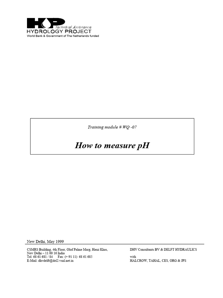 Manuals WaterQuality WQTraining 07howtomeasurethep | PDF | Ph | Buffer ...