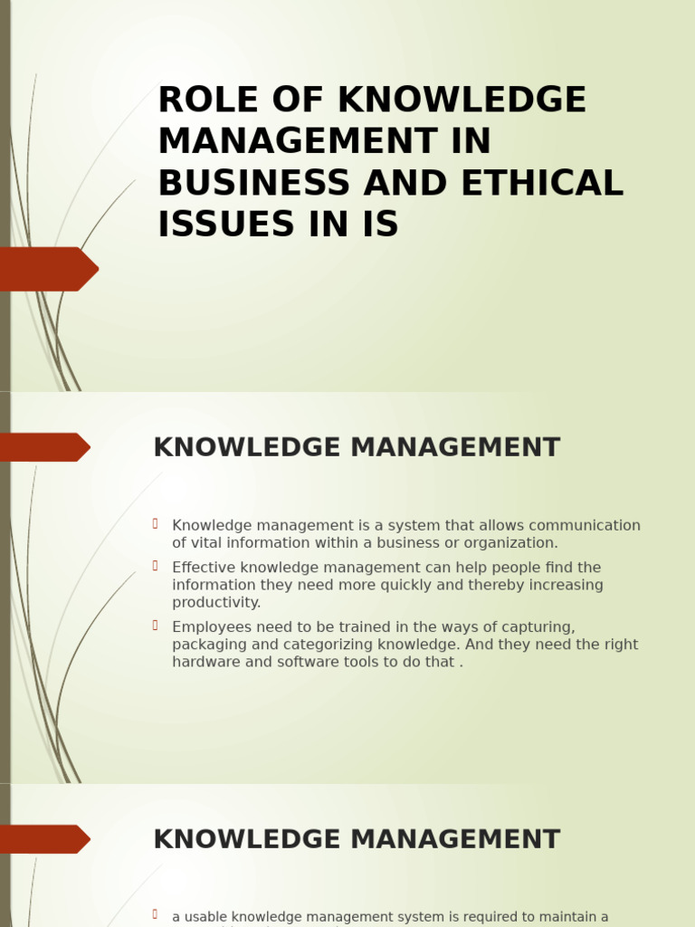 Role of Knowledge Management in Business | PDF | Knowledge Management ...