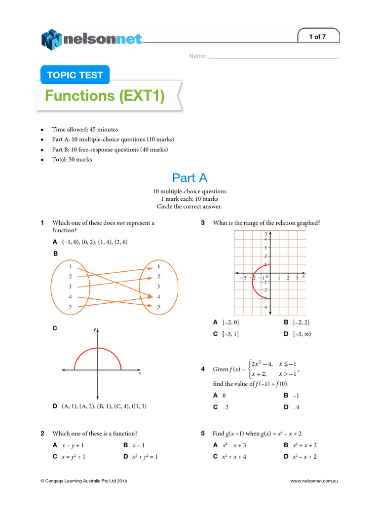 Math Functions Test | PDF | Mathematical Relations | Mathematics