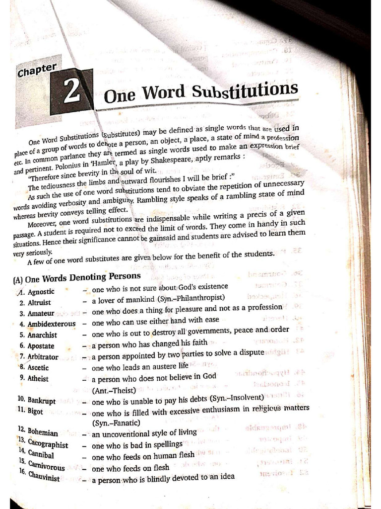 One Word Substitutions Compressed Pdf