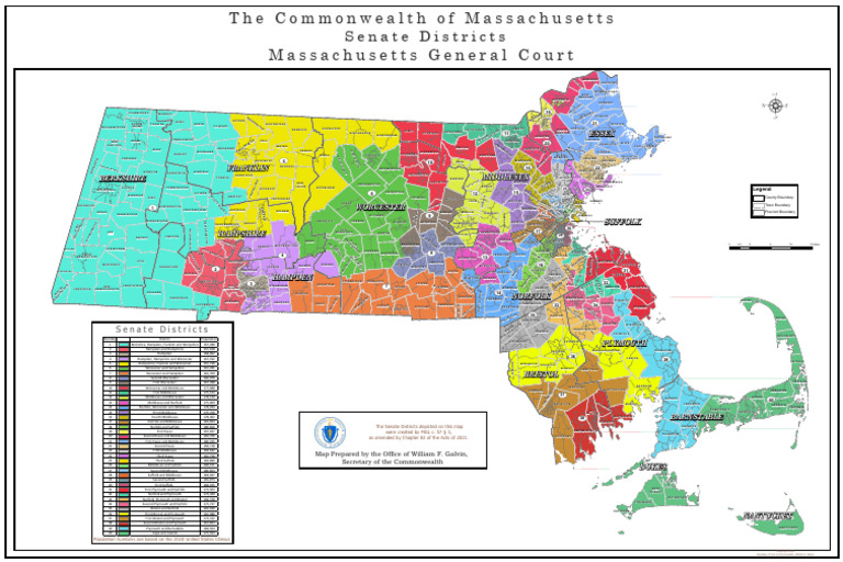 Massachusetts Senate Districts Map | PDF
