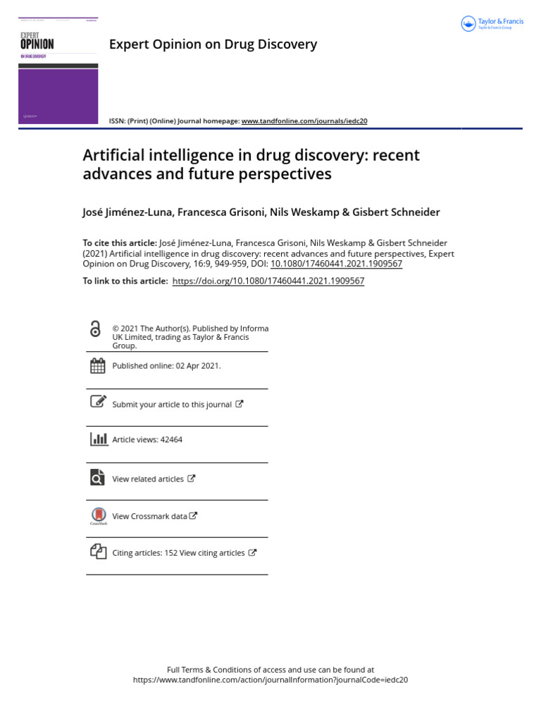 AI Advances in Drug Discovery | PDF | Quantitative Structure–Activity ...