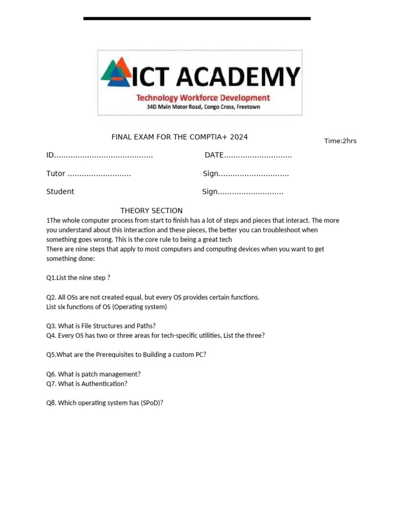 CompTIA+ 2024 Exam Guide | PDF | Microsoft Windows | Computer File