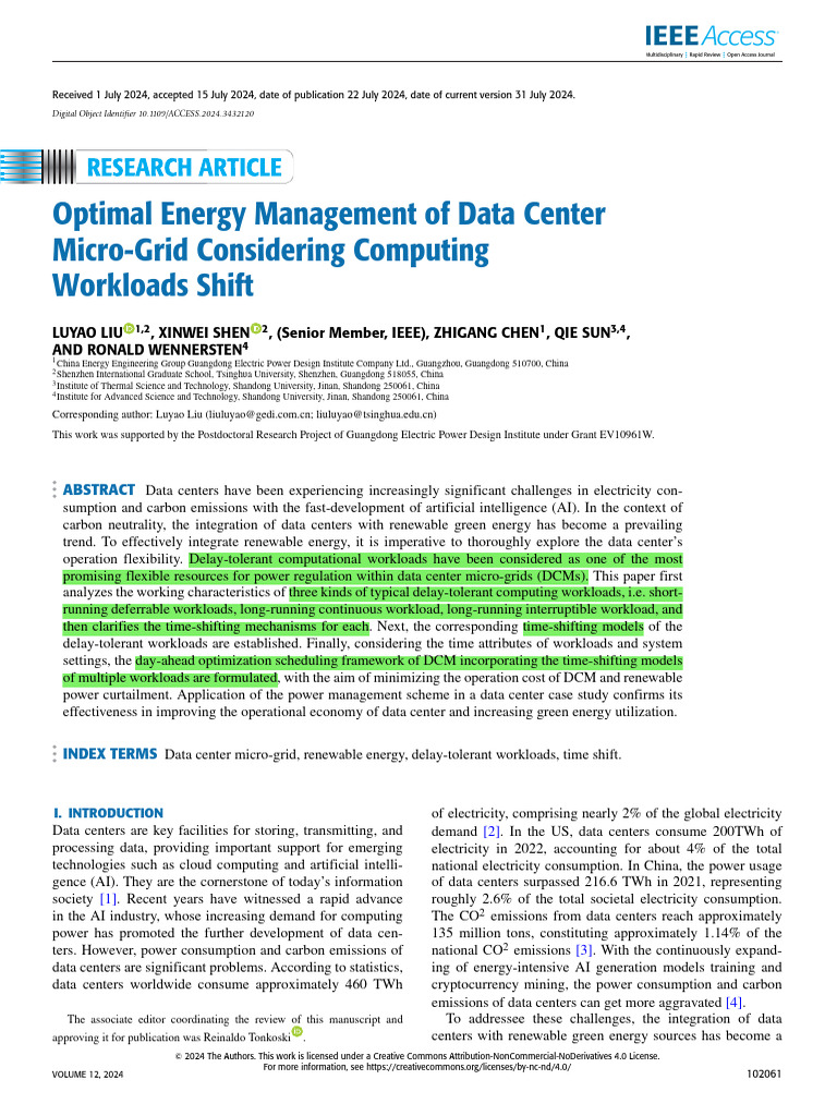 Optimal Energy Management for Data Centers | PDF | Data Center ...
