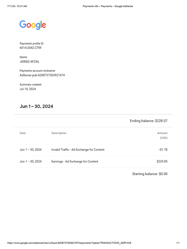 PAYMENT TIMELINES FOR ADSENSE intelligence overview