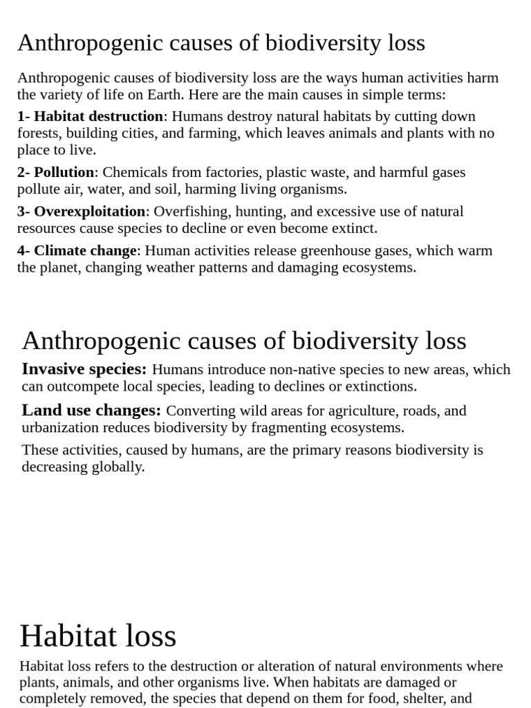 Human Impact on Biodiversity Loss | PDF | Habitat Destruction | Habitat