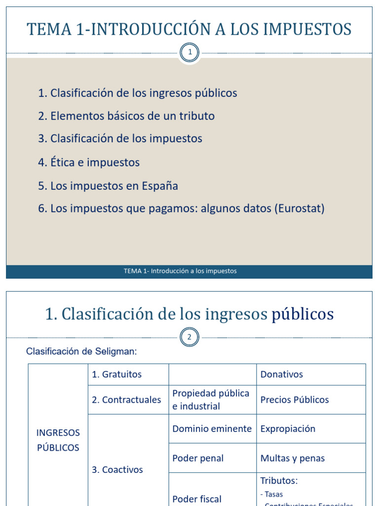 Tema 1 | PDF | Impuestos | Tasa de impuesto