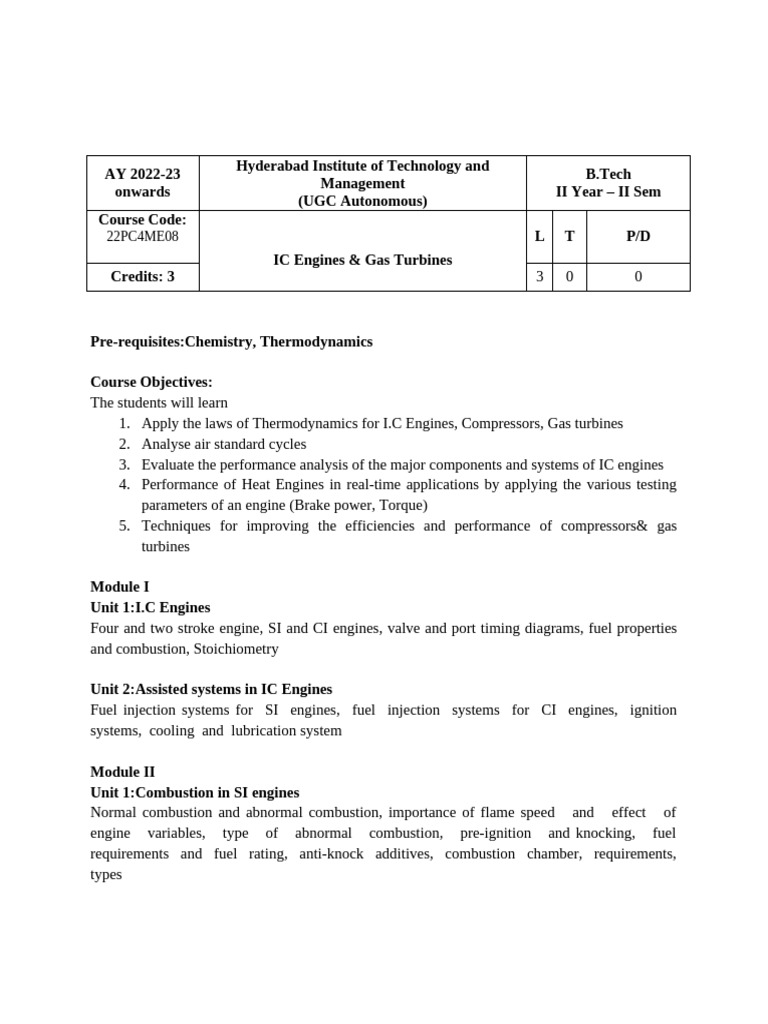 IC Engine Classification and Performance | PDF | Internal Combustion ...