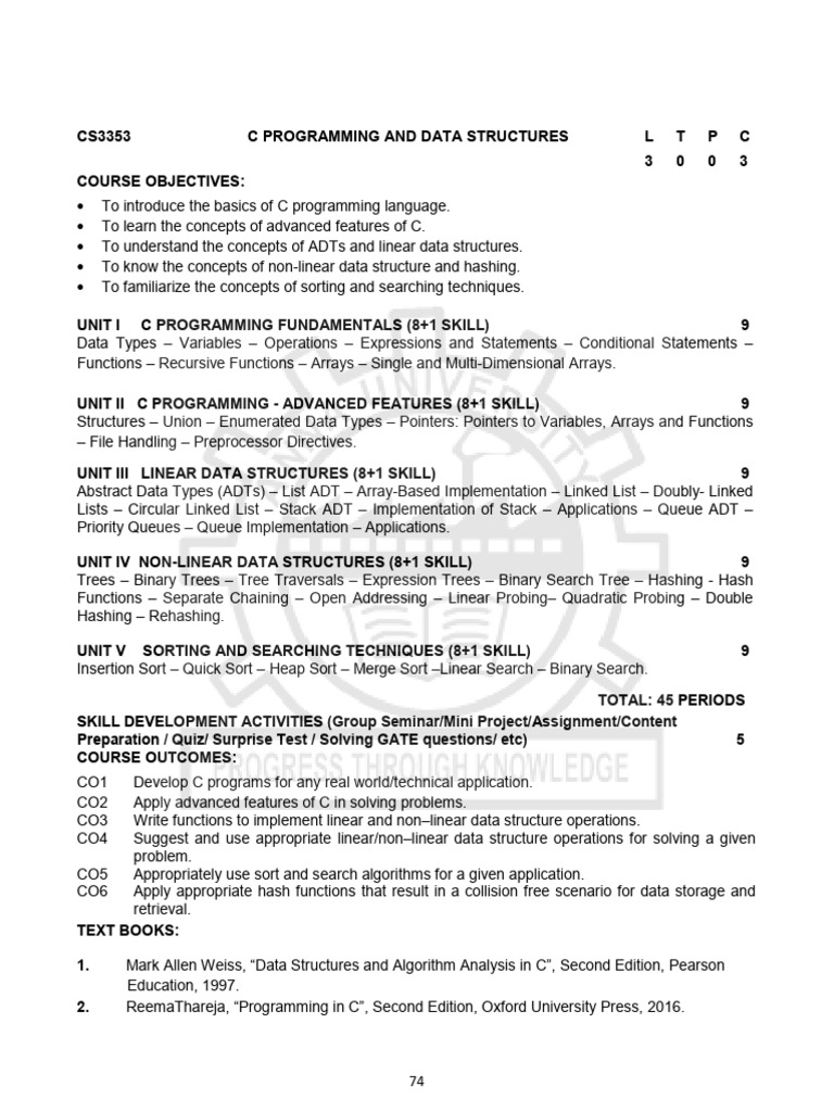 CS3353 C Programming and Data Structures | PDF | Transistor | Bipolar ...