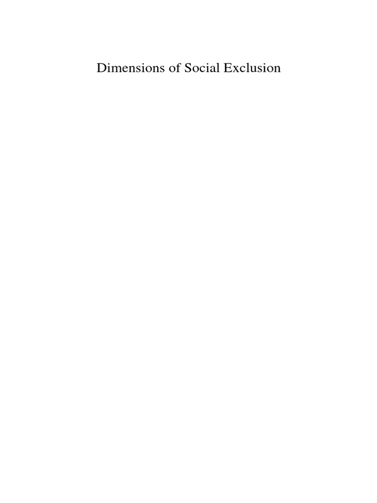 Dimensions of Social Exclusion | PDF | Social Exclusion | Dalit
