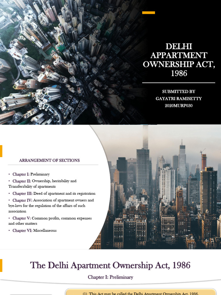 Delhi Apartment Ownership Act | PDF | Private Law | Common Law
