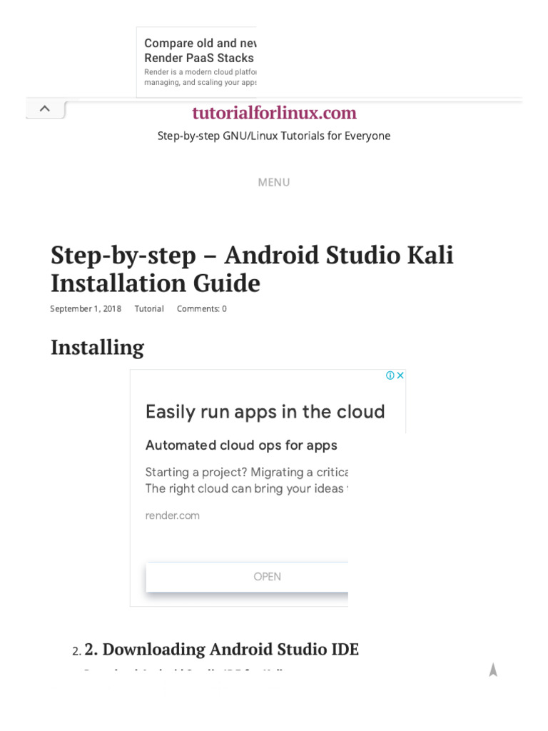 Installing Android Studio In Windows