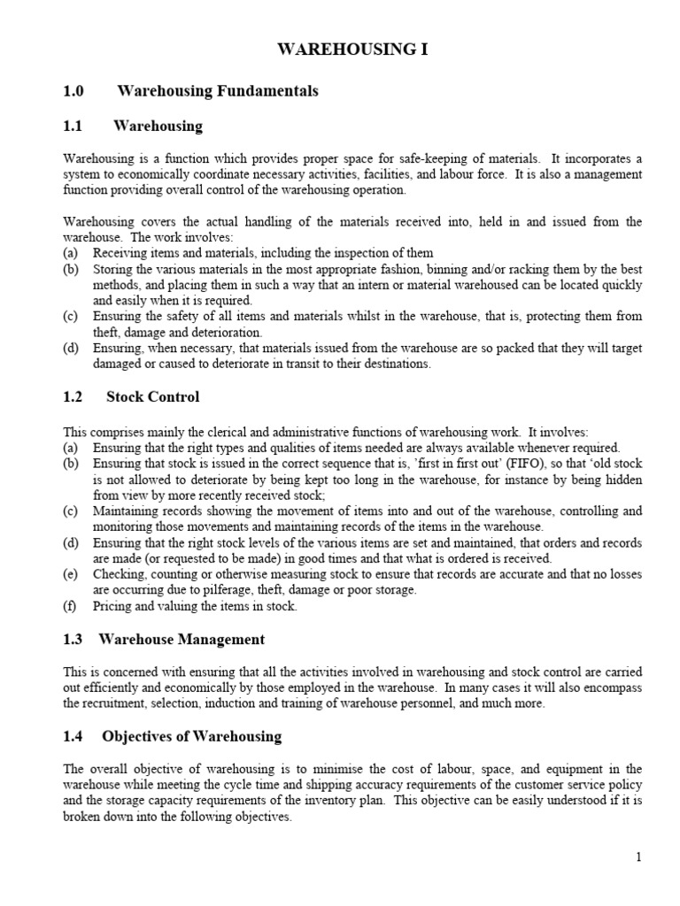 Warehousing Fundamentals and Management | PDF | Warehouse | Business ...
