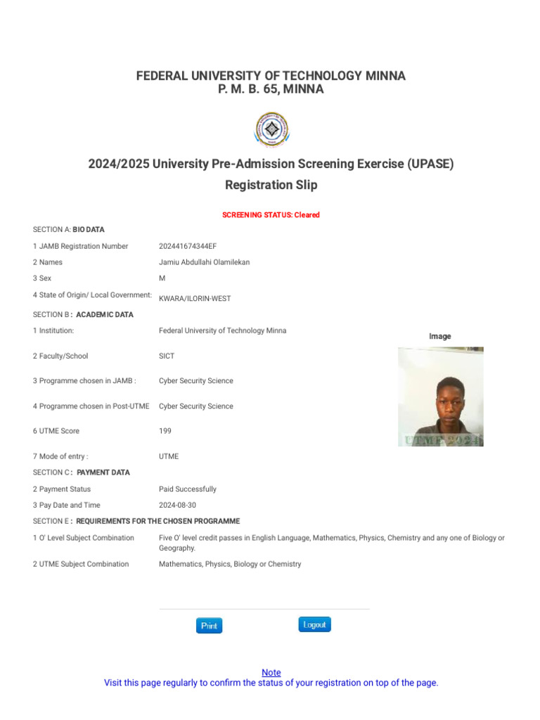 2023 UPASE EXERCISE - Powered by ITS FUTMinna | PDF