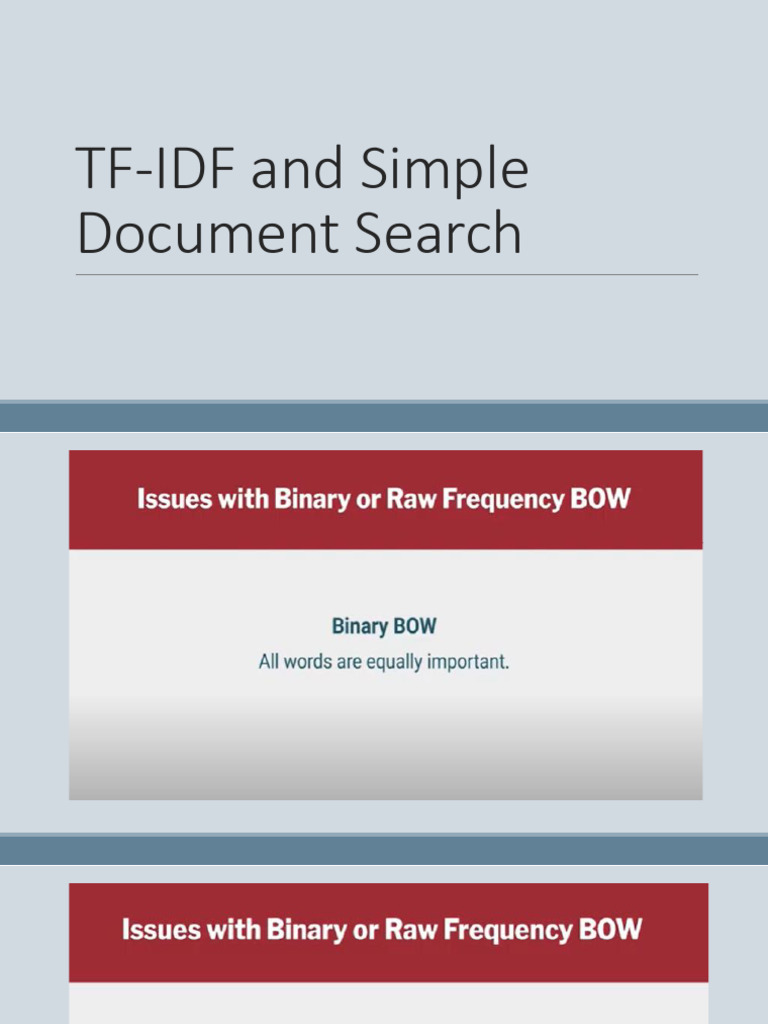 Lecture - 4 - TF-IDF and Simple Document Search | PDF