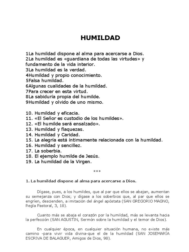 Humildad | PDF | Teresa De Ávila | Cristo (título)