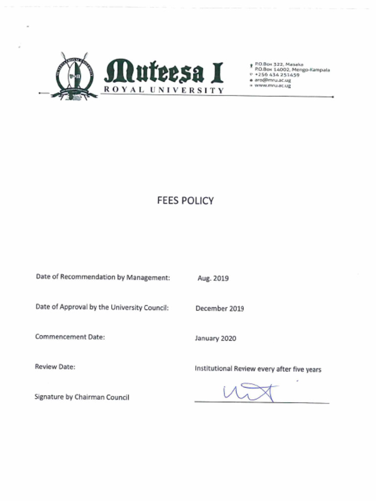 Fees Policy | PDF