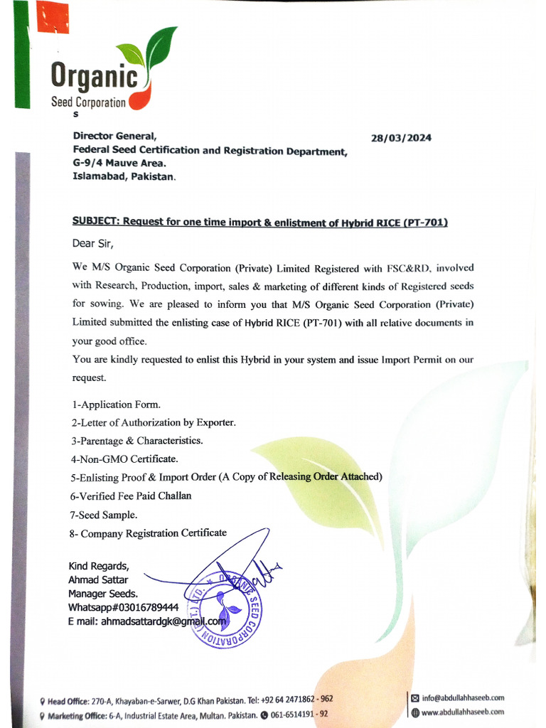 Organic Seed (Rice-Pt701) CASE STUDY | PDF