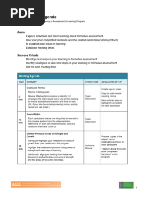 PLC Meeting Agenda d