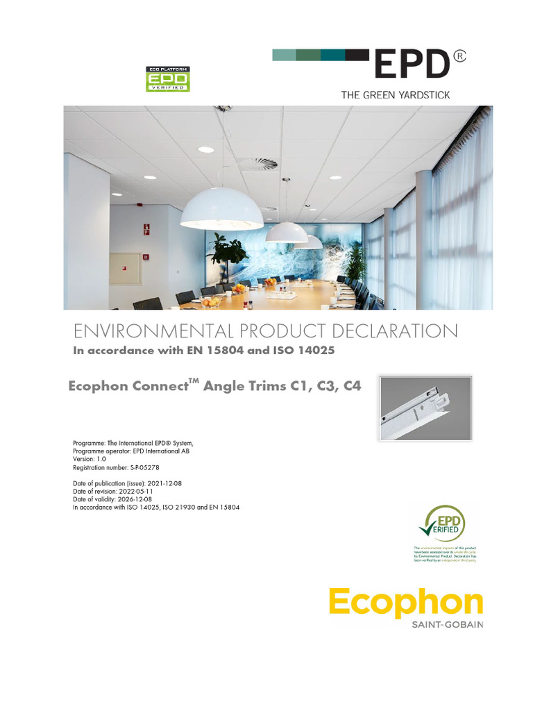 1 EPD Angle Trims C1 C3 C4 | PDF | Life Cycle Assessment