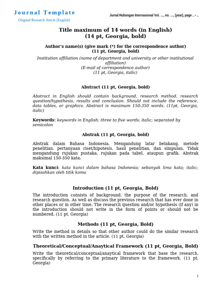 Jurnal Template for International Relations | PDF | Graphic Design ...