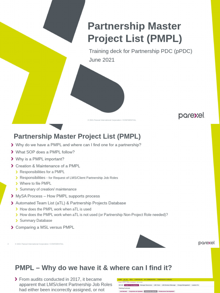 Partnership Master Project List Training | PDF | Databases | Computing