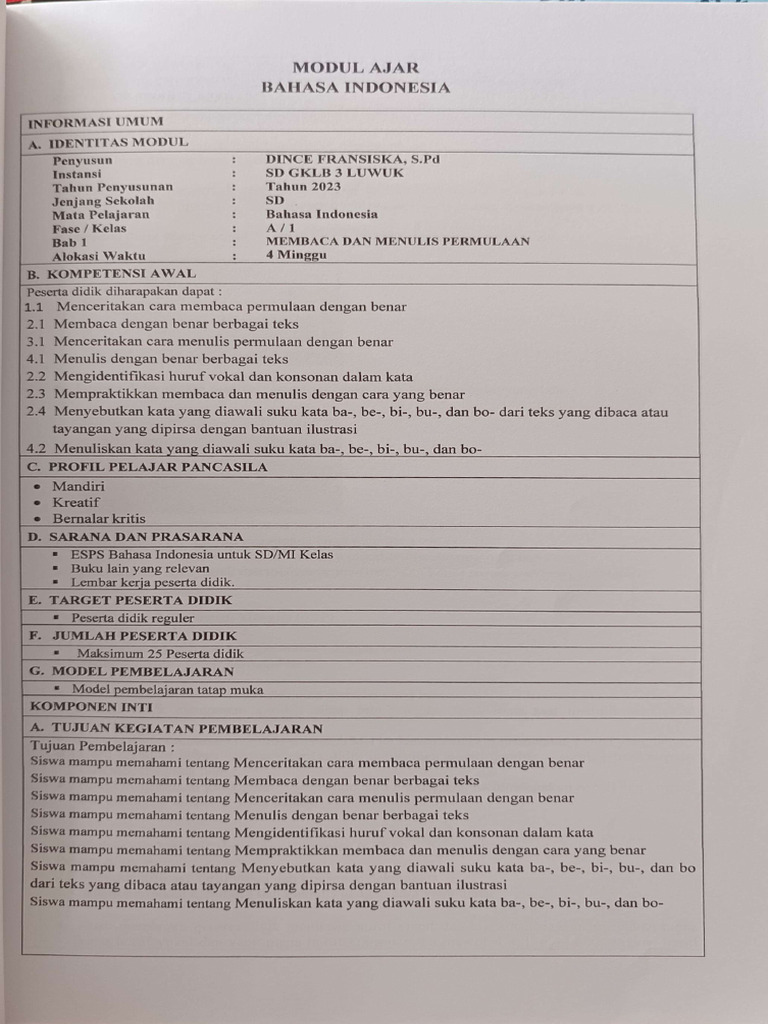 RPP, Modul Ajar | PDF