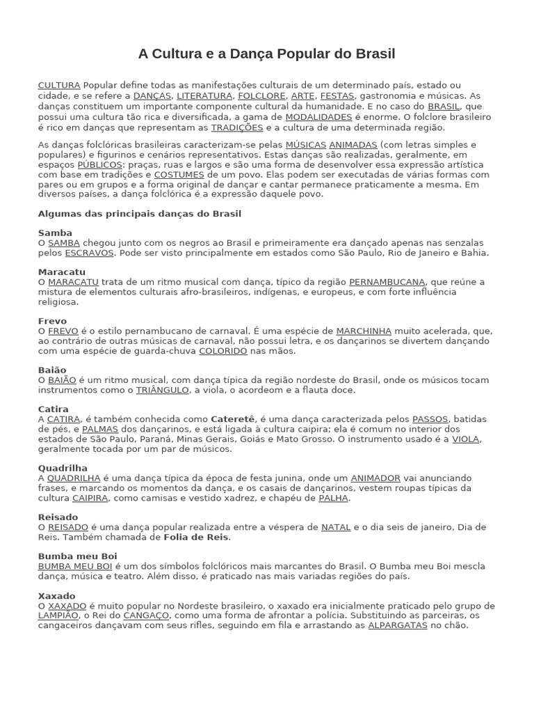 Dancas Populares Com Atividade Pdf