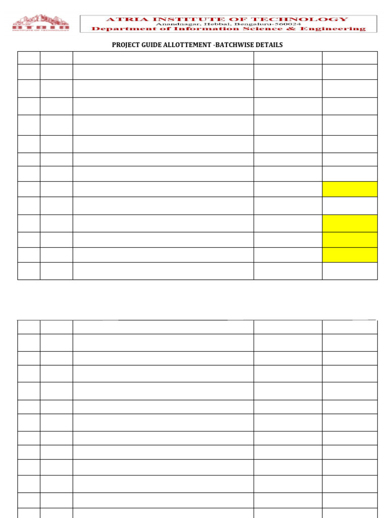 Project Guide Assignments | PDF
