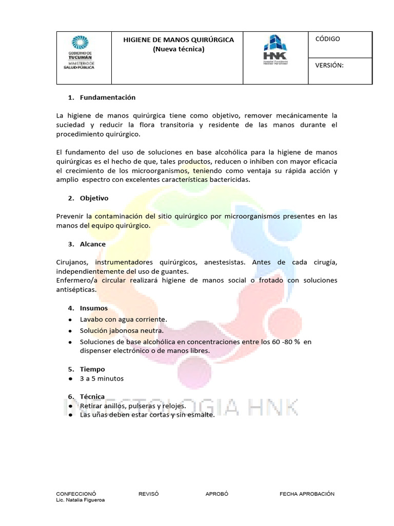 Higiene de Manos Quirúrgica 2024 | PDF | Lavado de manos | Saneamiento