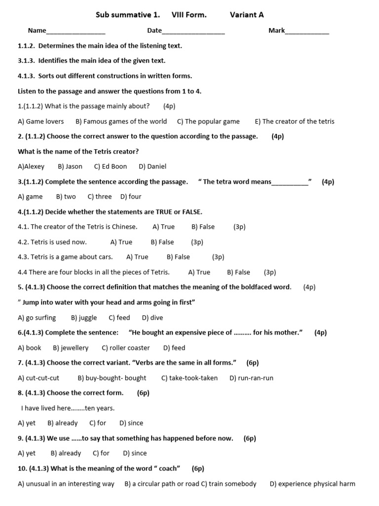 summativ 8 (2) | PDF | Linguistic Typology | Language Mechanics