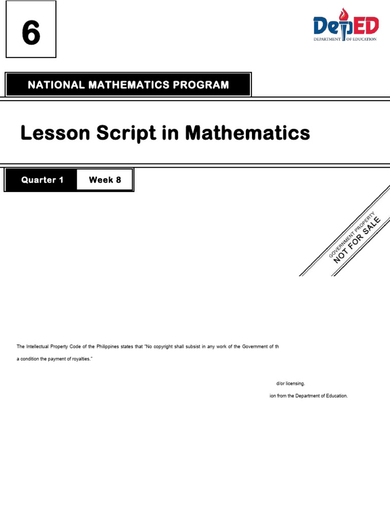Lesson Script in Mathematics | PDF | Mentorship | Mathematics