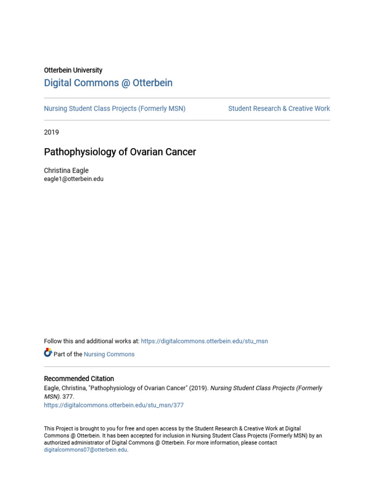 Pathophysiology of Ovarian Cancer | PDF | Ovarian Cancer | Cancer