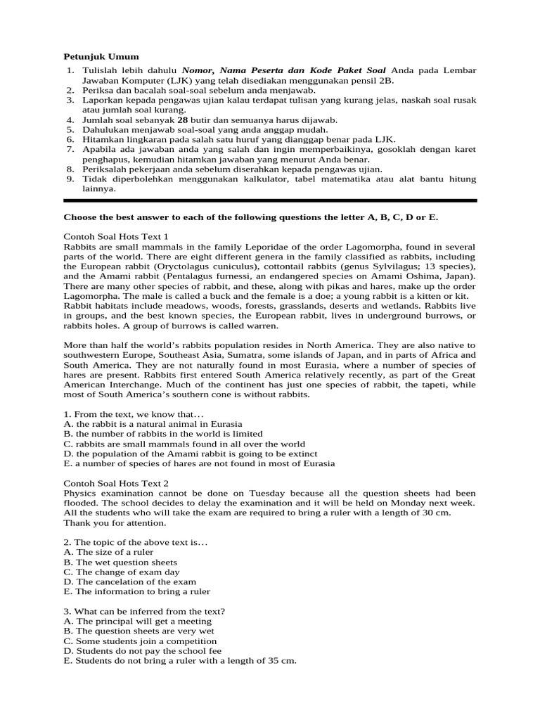 Soal Hots B Ing Wajib Kls Xii | PDF | Language Arts & Discipline