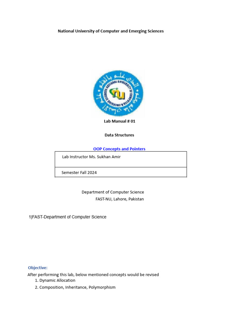 DS Lab1 | PDF | Pointer (Computer Programming) | Class (Computer ...