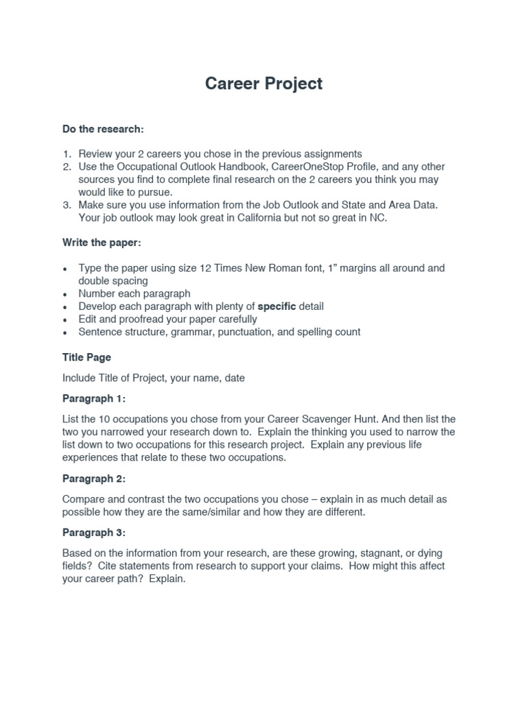 Career Project | PDF | Paragraph