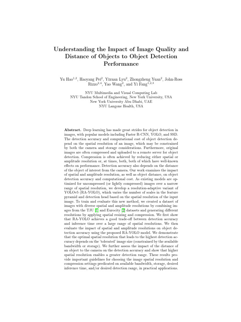 Understanding The Impact of Image Quality and Dist | PDF | Image ...