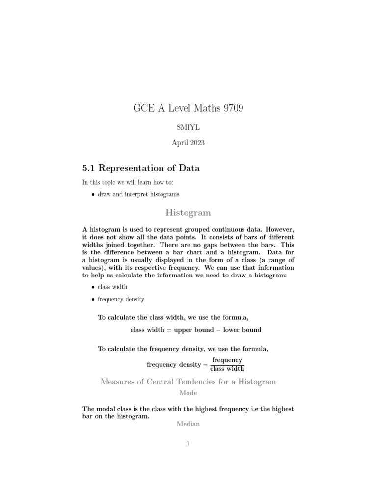 A Level Histogram Analysis and IQR | PDF | Quartile | Histogram